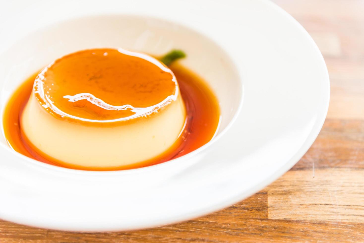 Caramel custard pudding photo