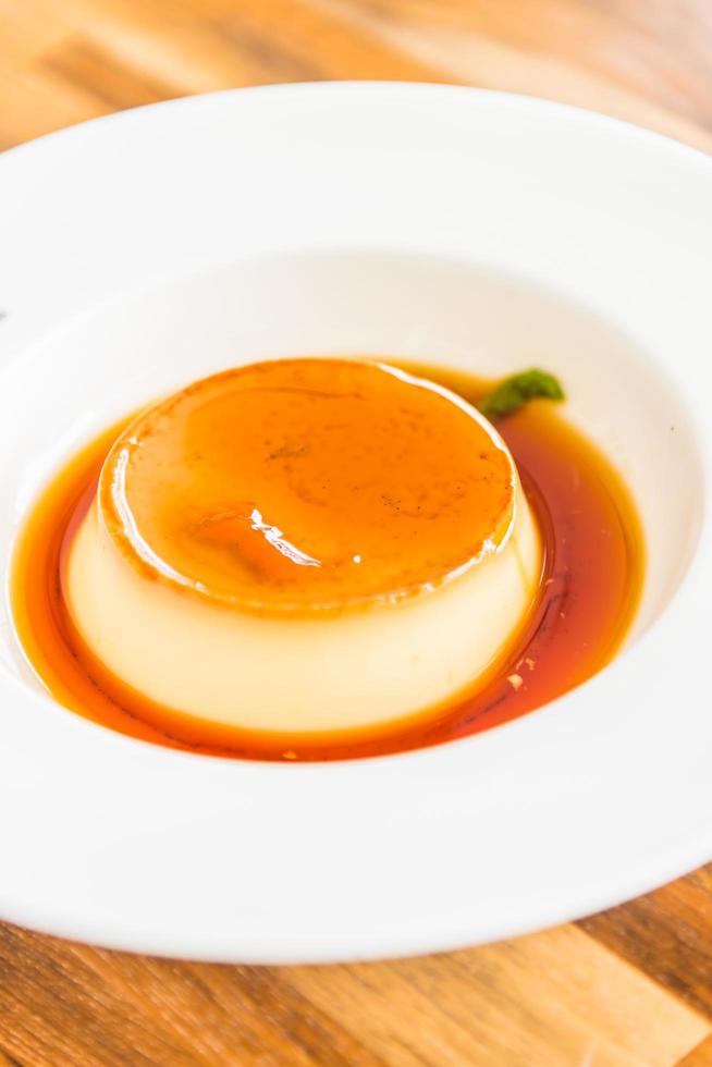 Caramel custard pudding photo