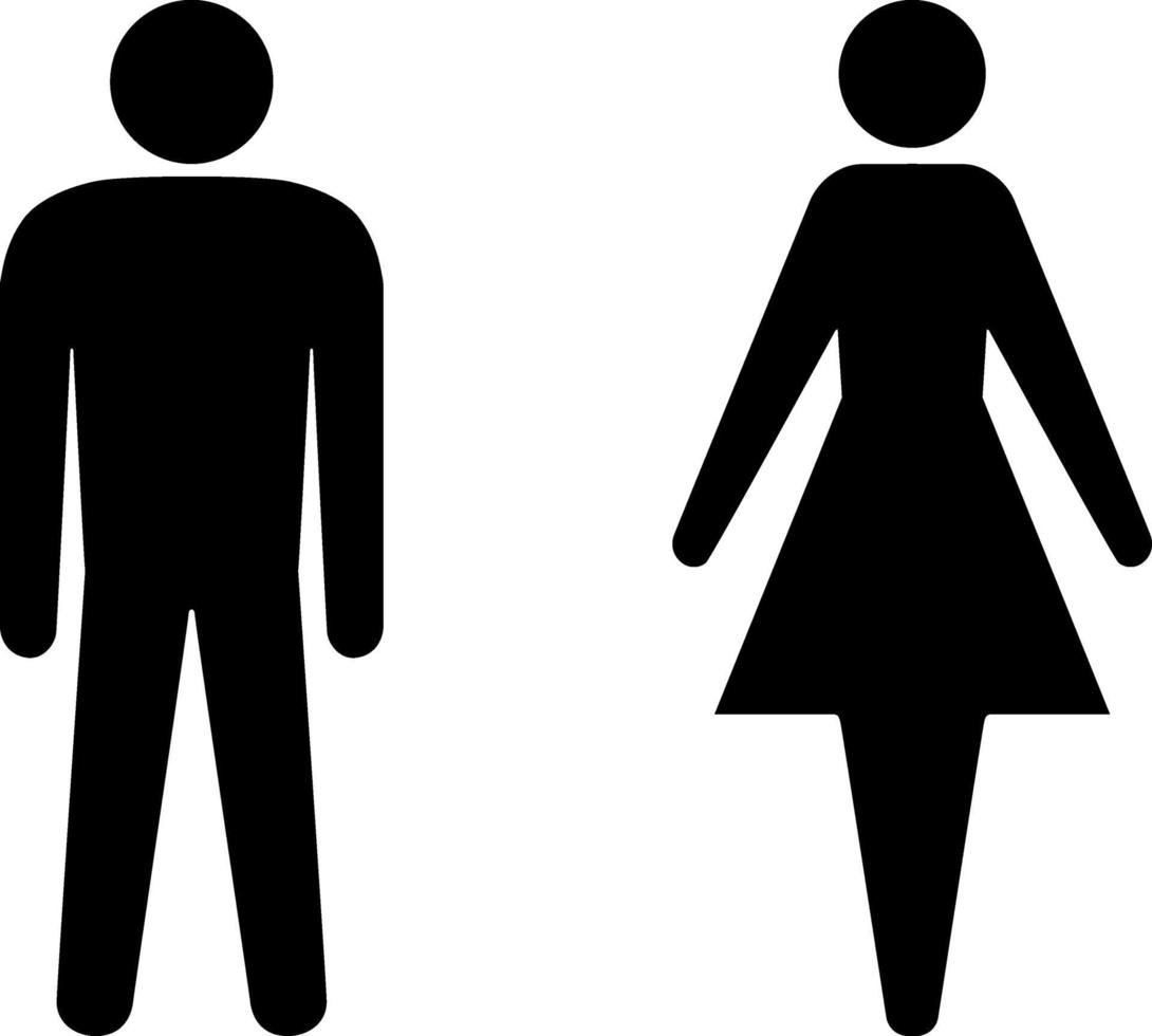 conjunto de iconos de hombre y mujer para baño. vector signos de aseo de  damas y caballeros. siluetas masculinas y femeninas para puertas wc.  2258282 Vector en Vecteezy