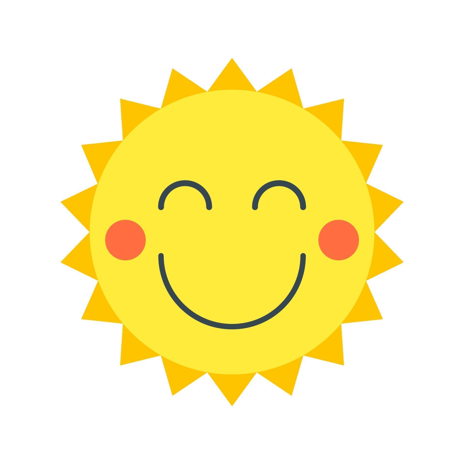 Sol Sonriente En Estilo De Dibujos Animados Vector Objeto Aislado