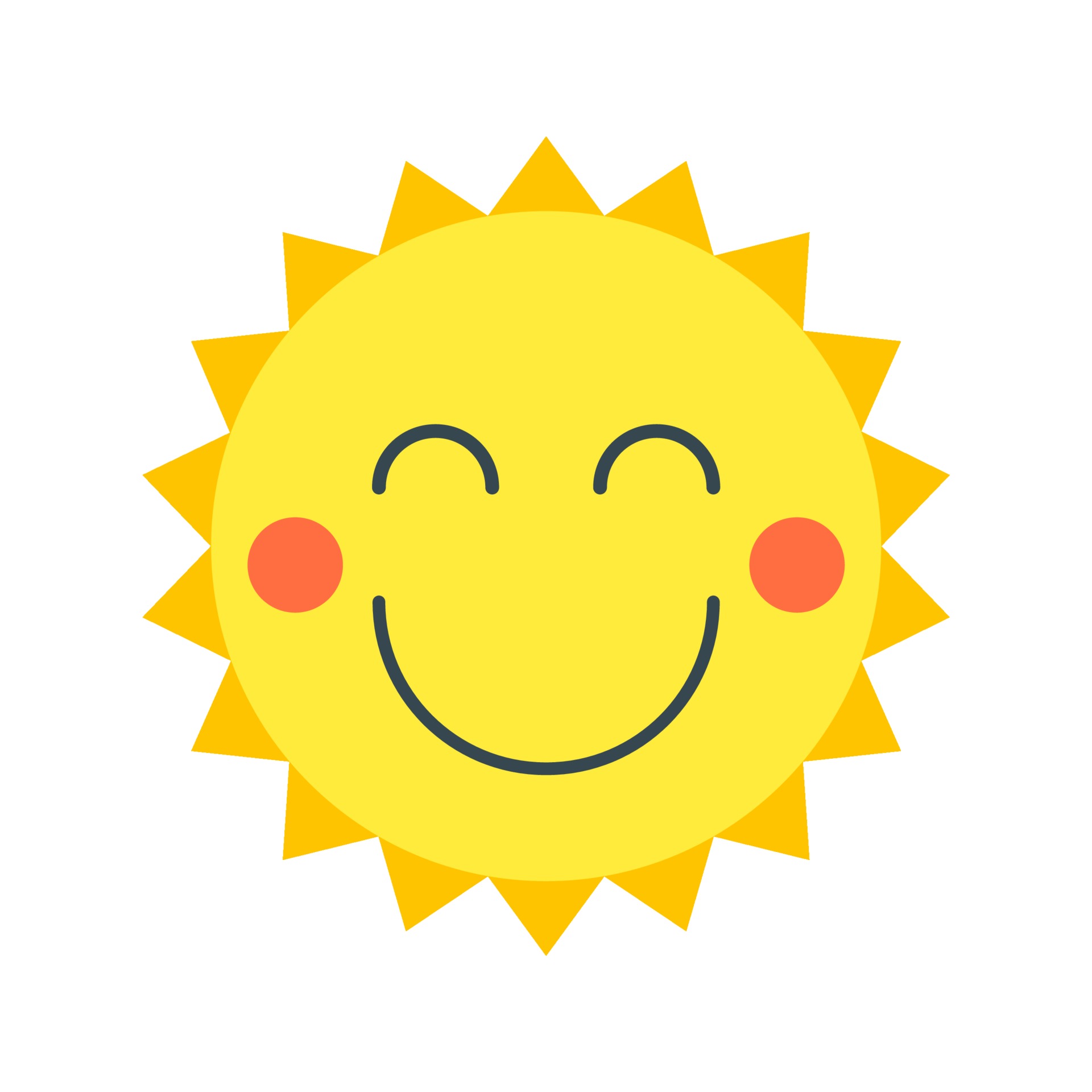 Sol Sonriente En Estilo De Dibujos Animados Vector Objeto Aislado