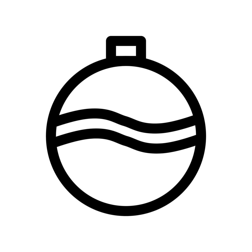 icono de contorno de bola de Navidad. elemento de vector blanco y negro del conjunto, dedicado a la celebración de Navidad y año nuevo.