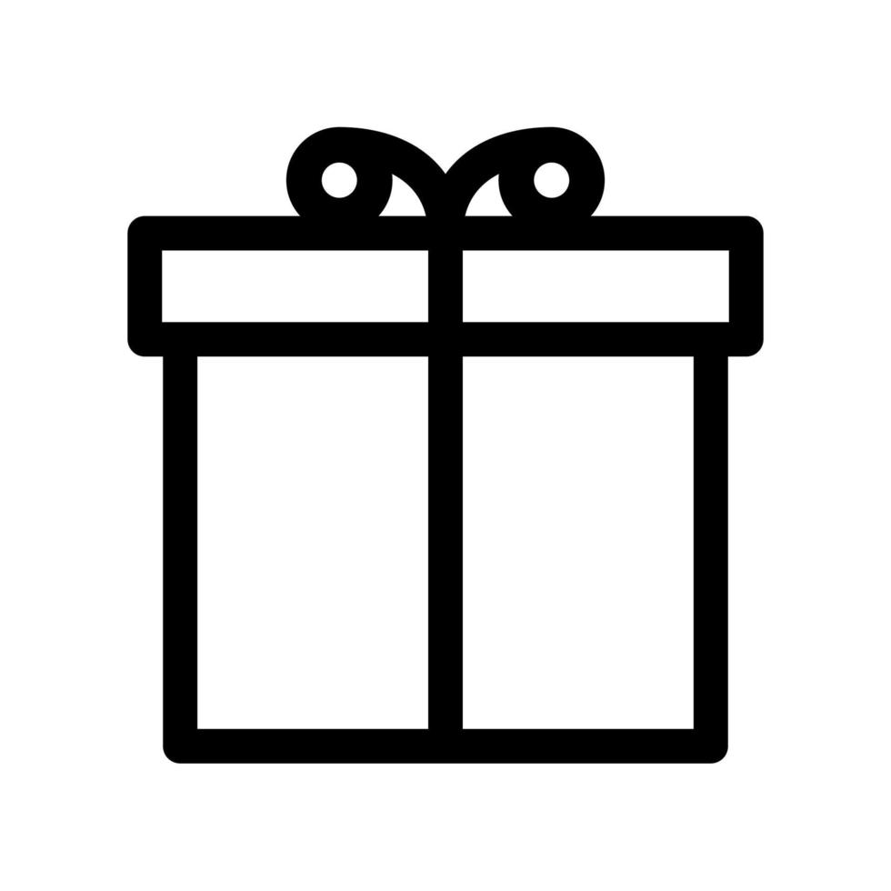 icono de contorno de regalo de Navidad. elemento de vector blanco y negro del conjunto, dedicado a la celebración de Navidad y año nuevo.