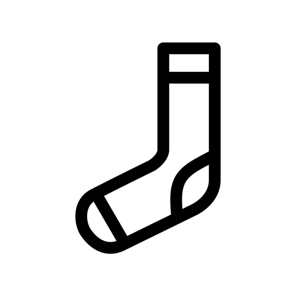 Christmas sock outline icon. Black and white vector item from set, dedicated to Christmas and New Year celebration.