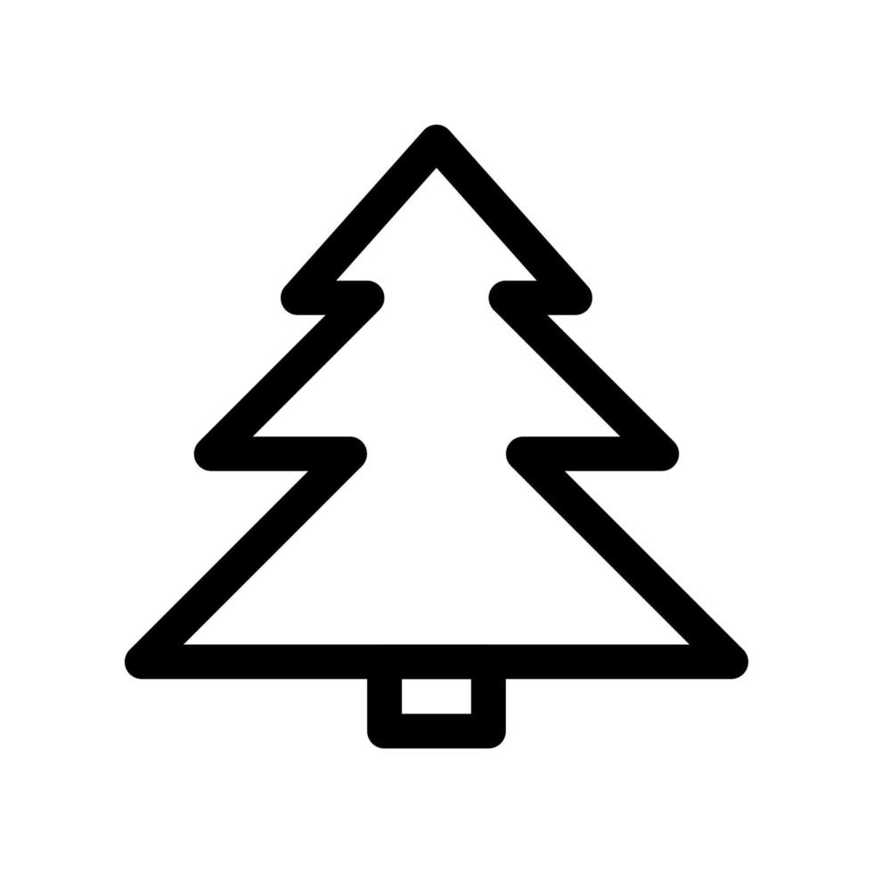 icono de contorno de árbol de Navidad. elemento de vector blanco y negro del conjunto, dedicado a la celebración de Navidad y año nuevo.