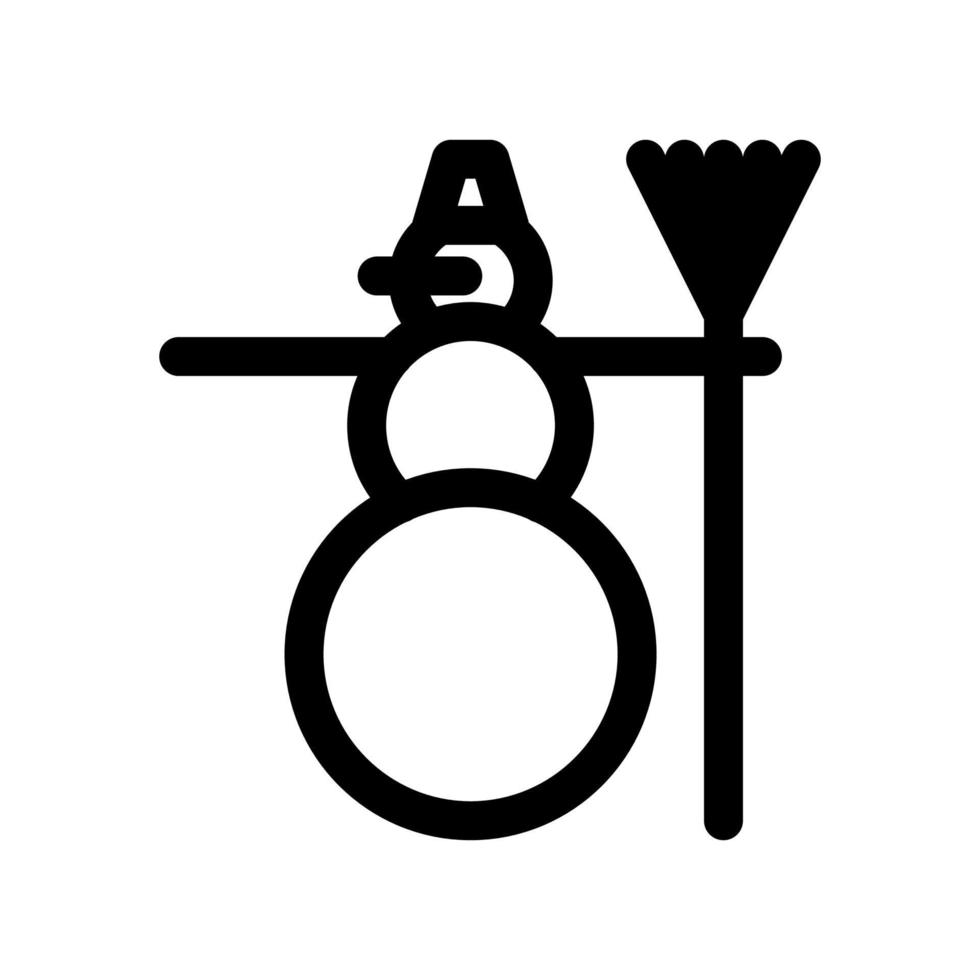 Snowman outline icon. Black and white vector item from set, dedicated to Christmas and New Year celebration.