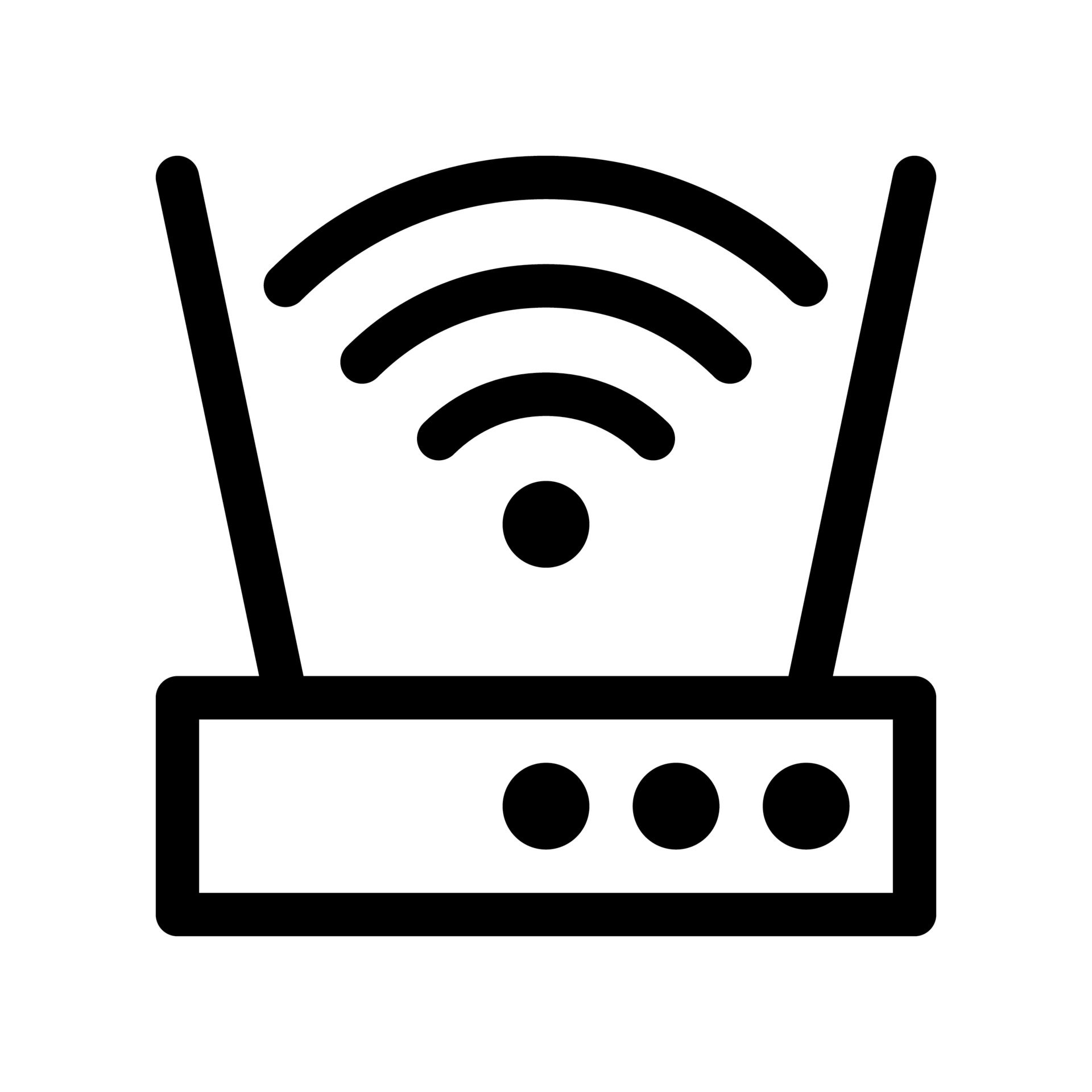 Router outline icon. Black and white item from set dedicated computers