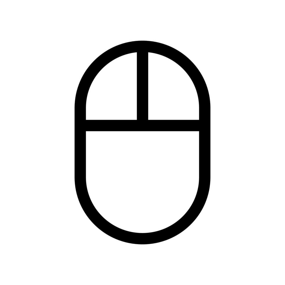Mouse outline icon. Black and white item from set dedicated computers and office equipment, linear vector. vector