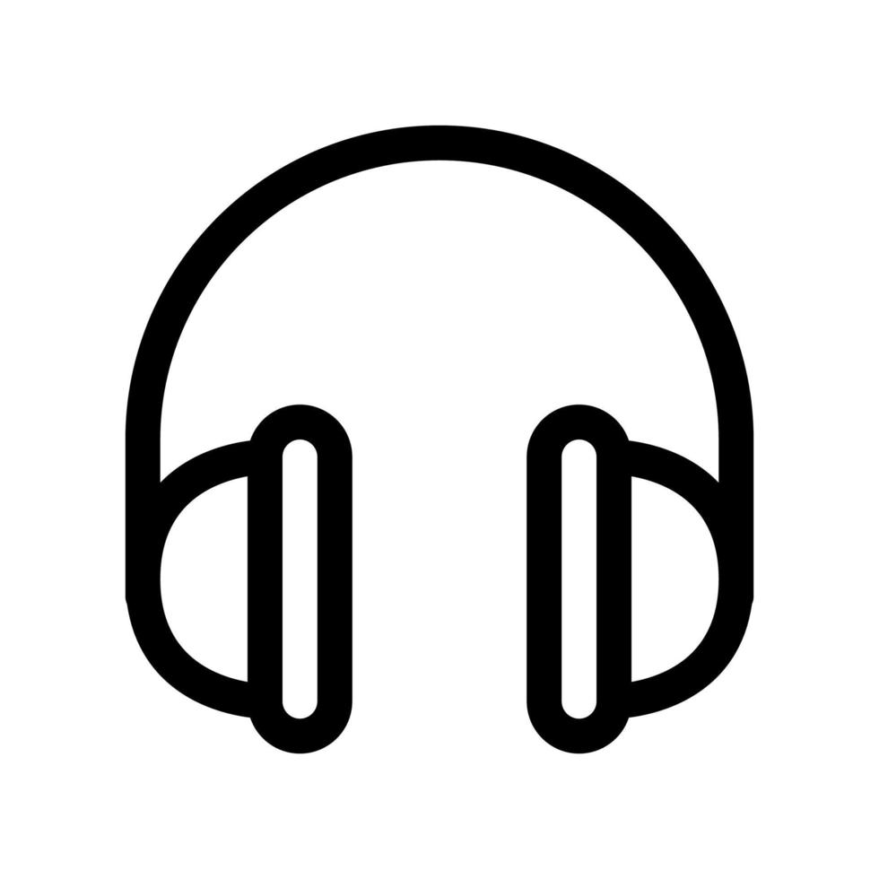 icono de contorno de auriculares. artículo en blanco y negro del conjunto de computadoras dedicadas y equipo de oficina, vector lineal.