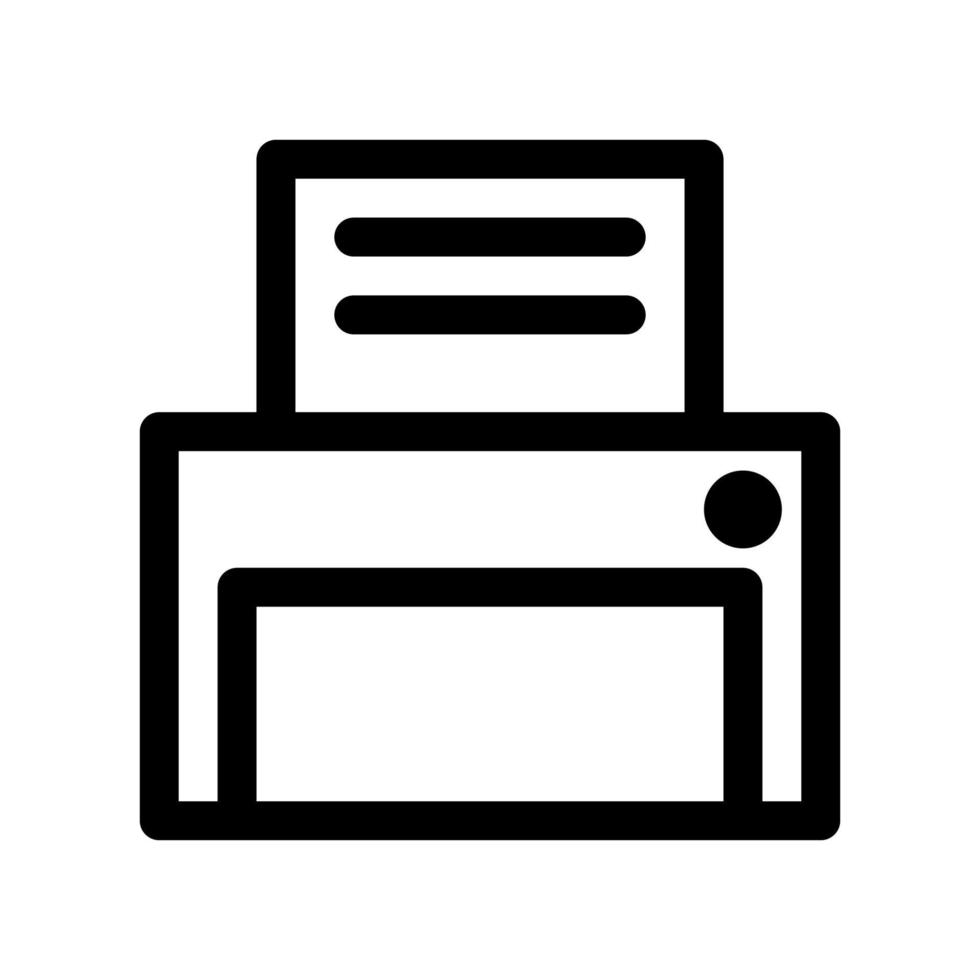 Printer outline icon. Black and white item from set dedicated computers and office equipment, linear vector. vector