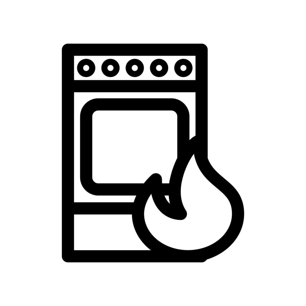 Household appliances - gas stove outline icon. Black and white item from set, linear vector. vector