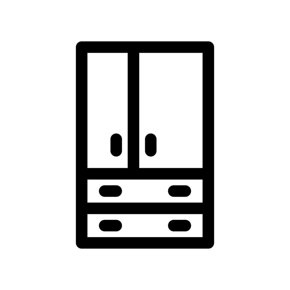 Home appliances - Refrigerator outline icon. Black and white item from set, linear vector. vector