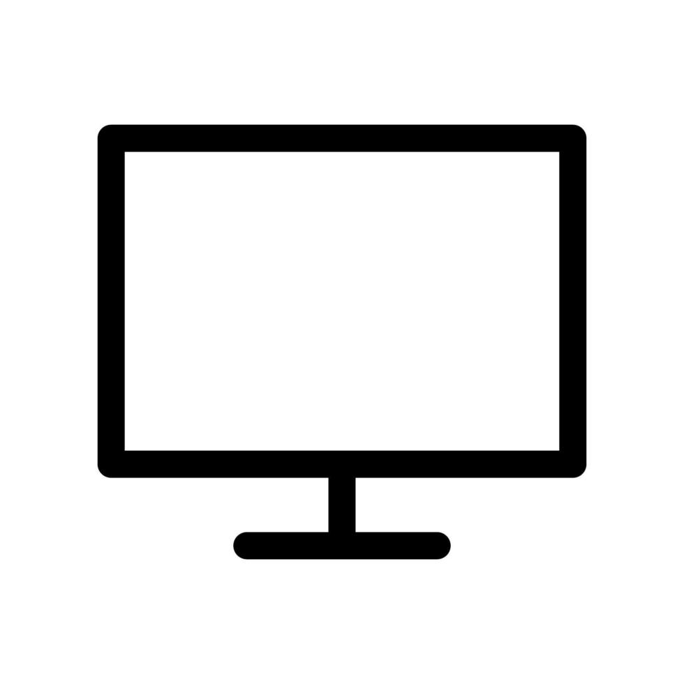 Home appliances - TV outline icon. Black and white item from set, linear vector. vector