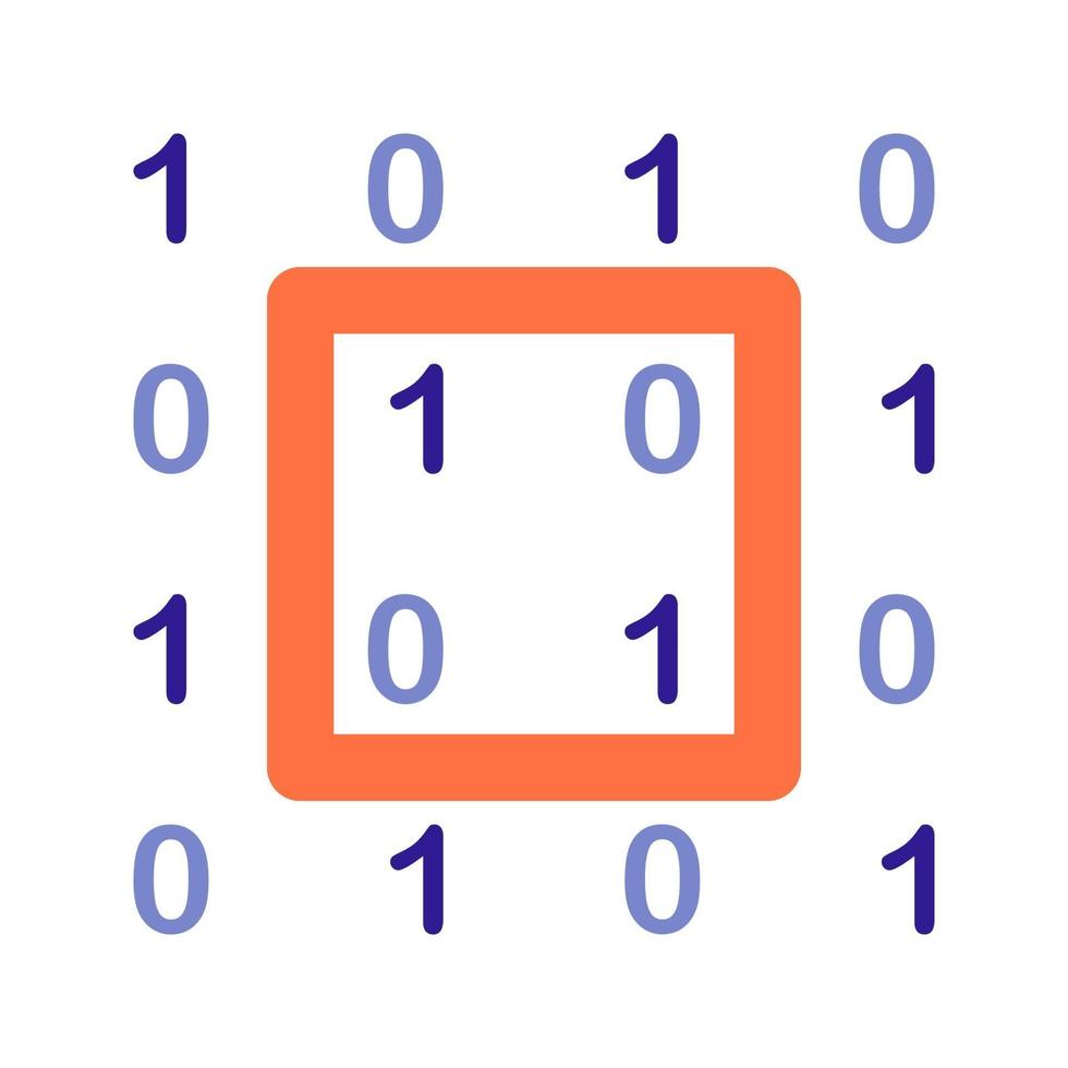 Binary code outline icon. Vector item from set, dedicated to Big Data ...