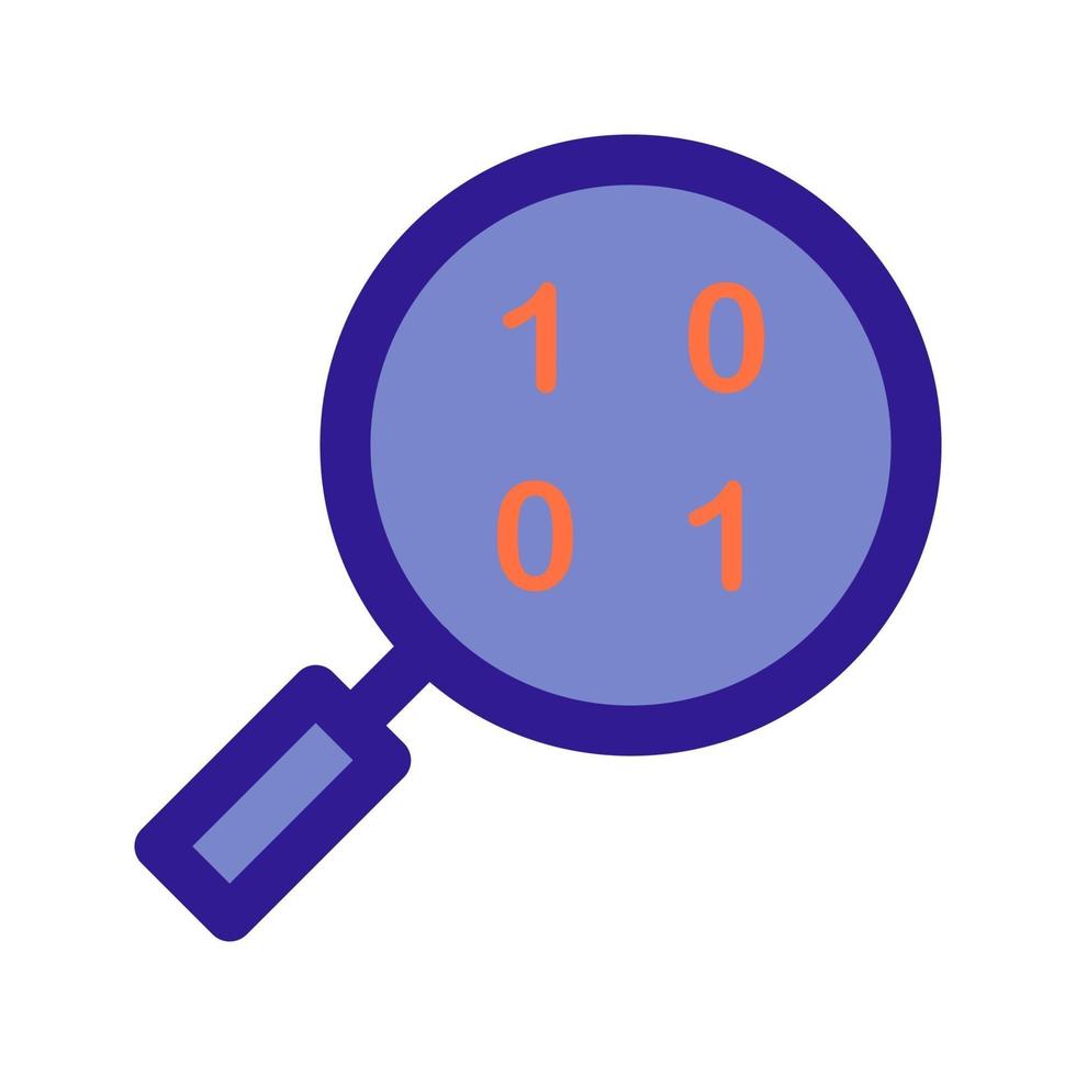 Loupe and binary code outline icon. Vector item from set, dedicated to Big Data and Machine Learning.