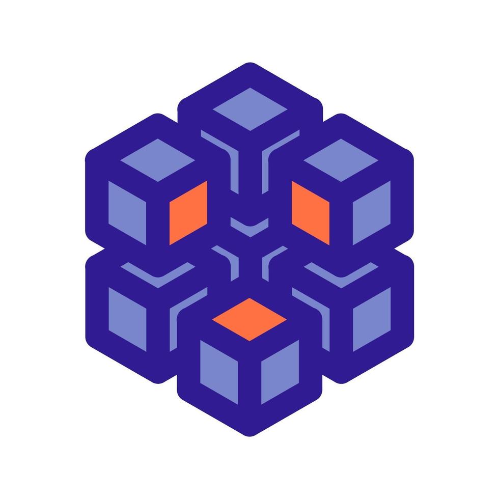 3d array outline icon. Vector item from set, dedicated to Big Data and Machine Learning.