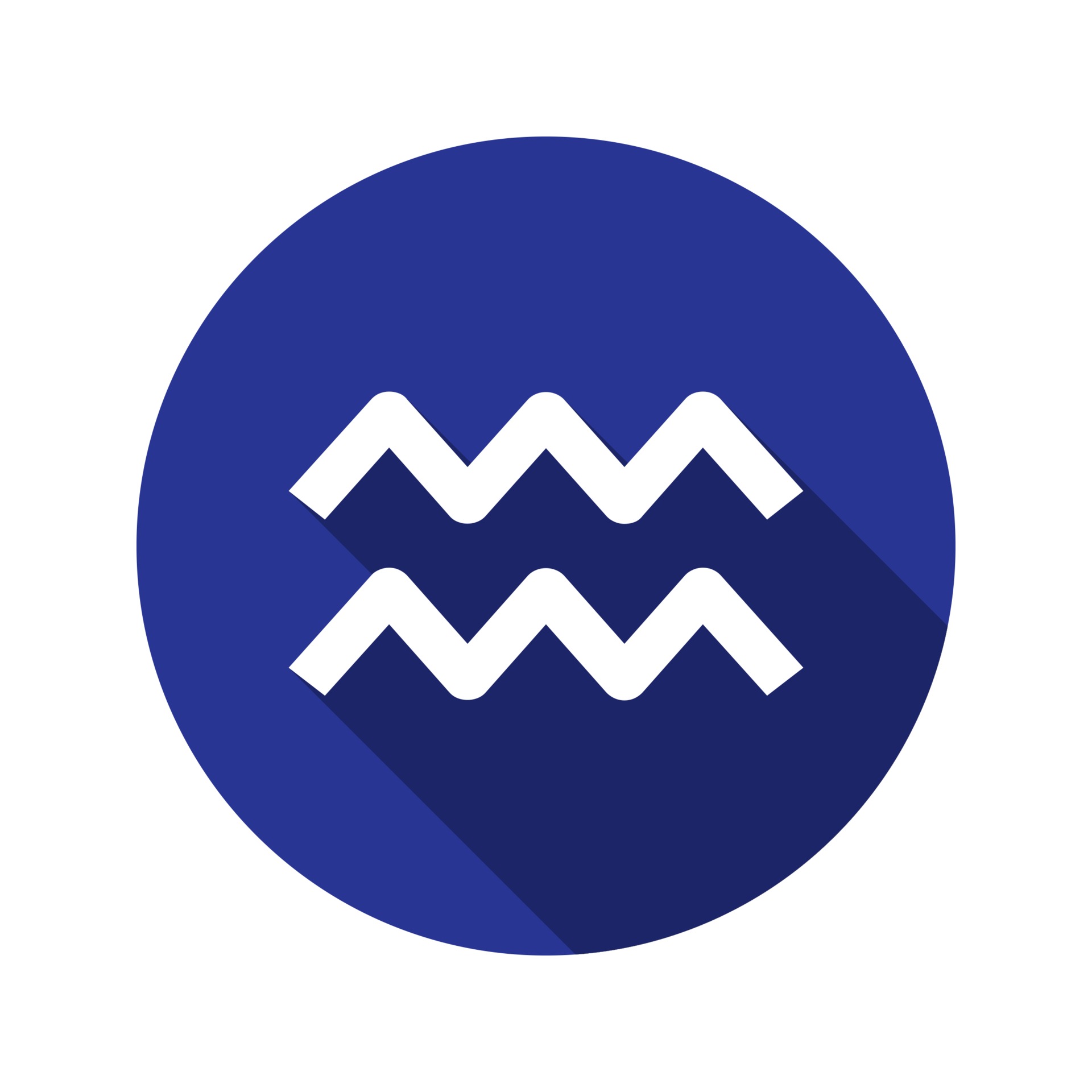 Aquarius or the Waterbearer or the Watercarrier, zodiac sign in flat