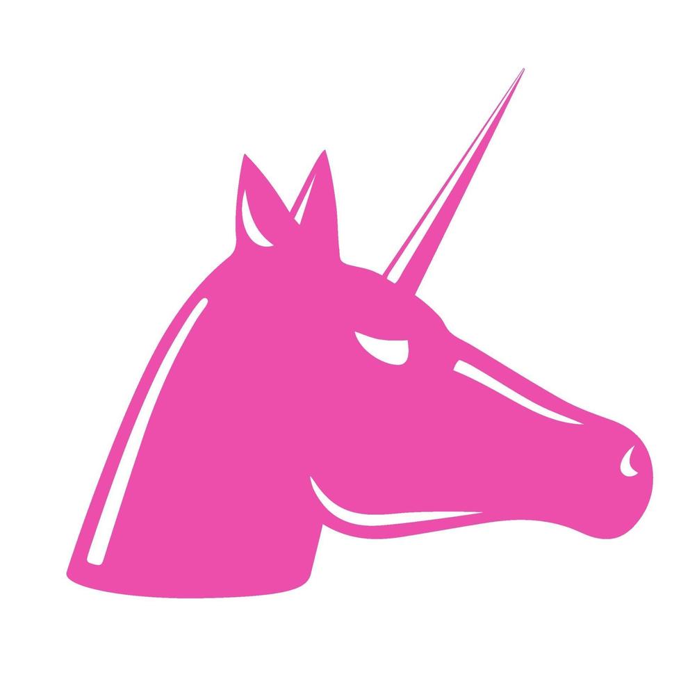 Pink unicorn head vector isolate cartoon character