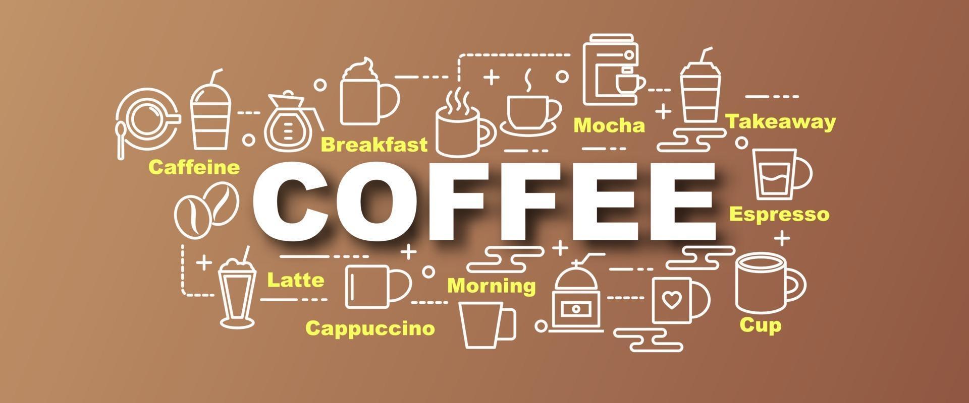 banner de moda de vector de café