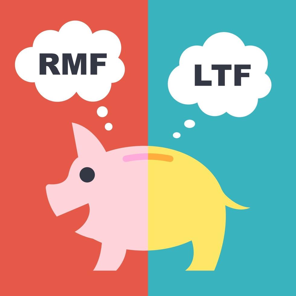 LTF and RMF, long term funds vector financial concept, flat style