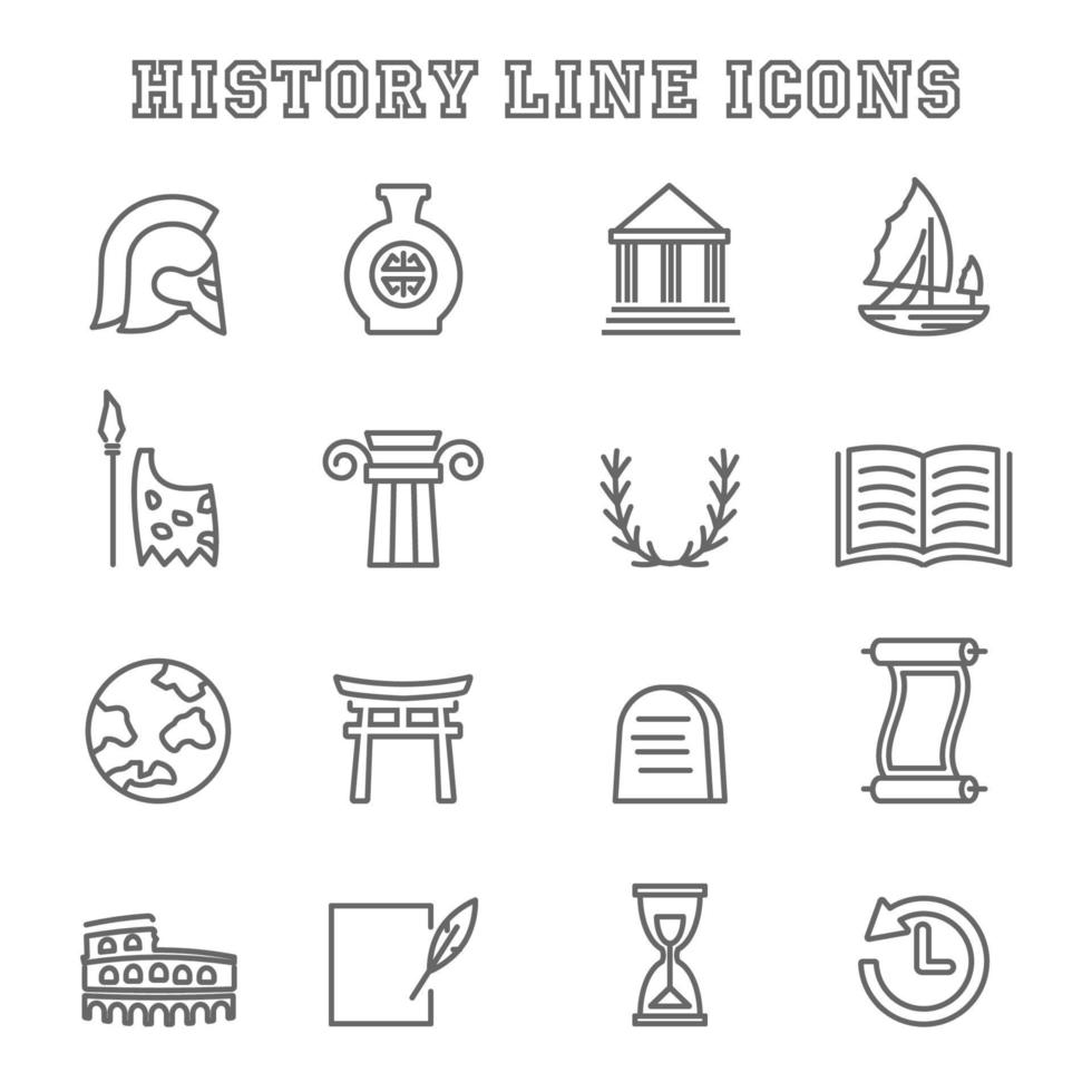 History line icons vector