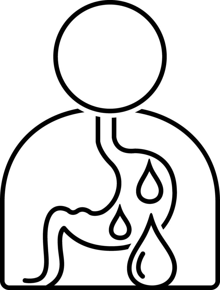 Line icon for internal bleeding vector