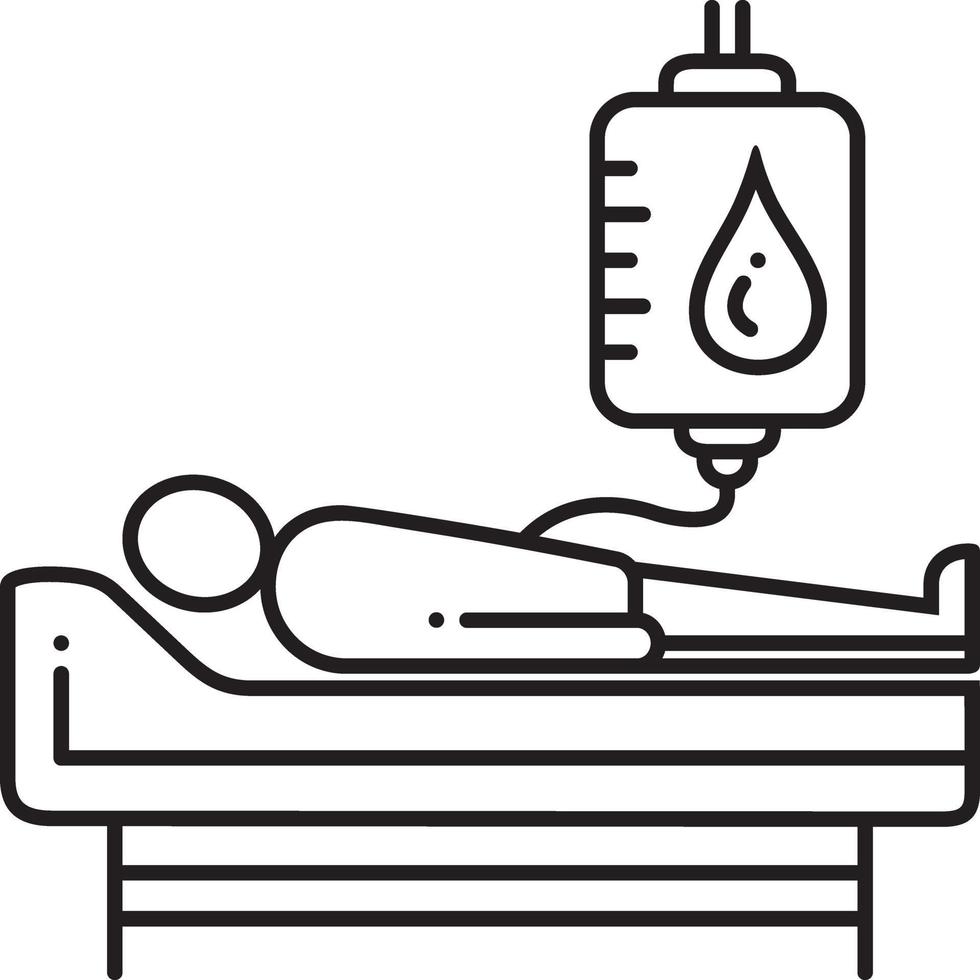 Line icon for blood donation vector