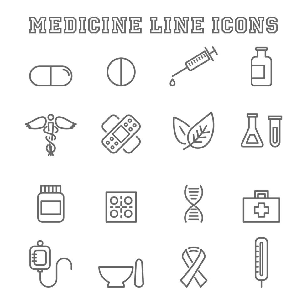 Medicine line icons vector