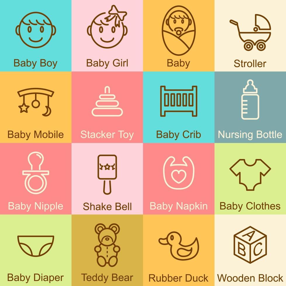 Baby outline design vector