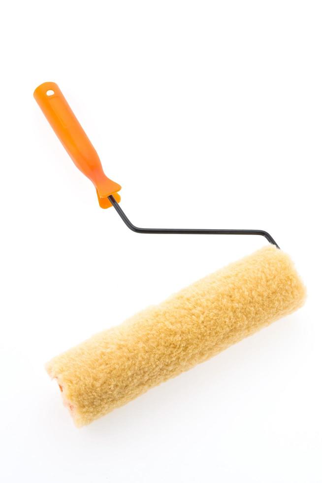 Paint roller brush isolated on white background photo