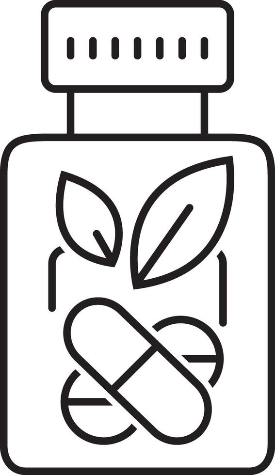 Line icon for herbal medicine vector