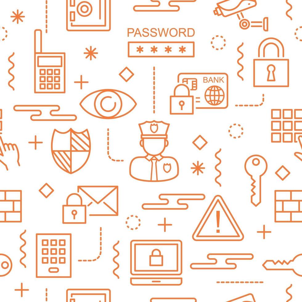 Security seamless pattern vector