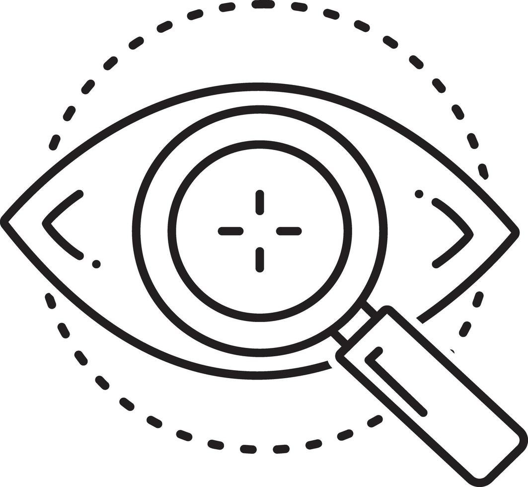 icono de línea para examen ocular vector