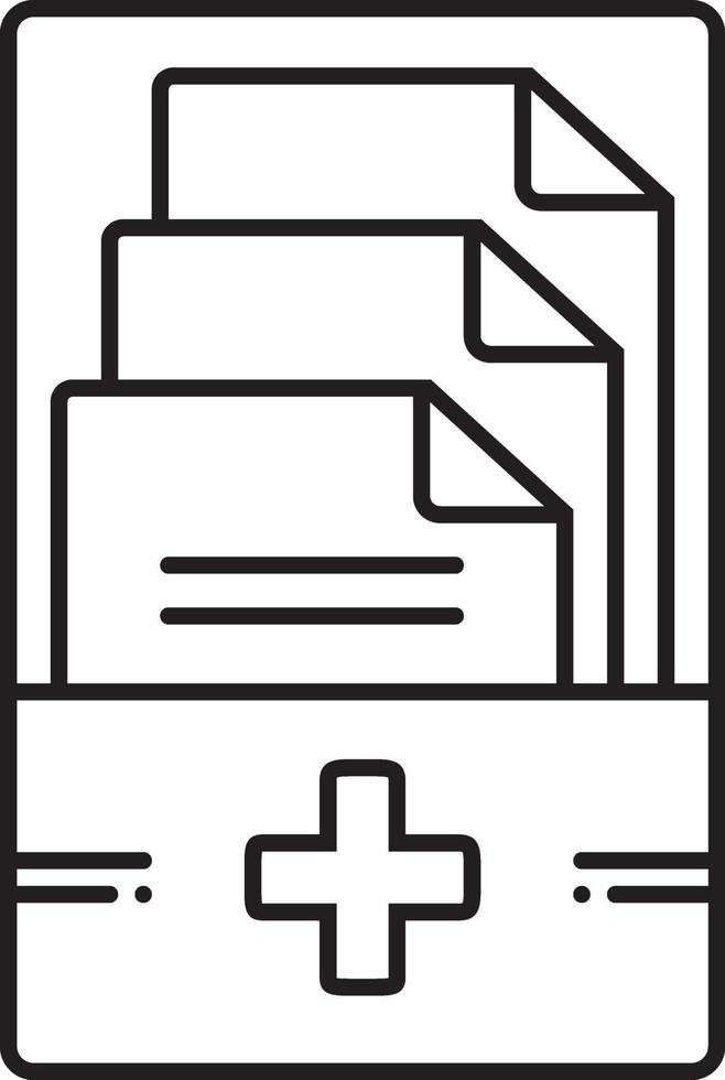 Line icon for medical records vector