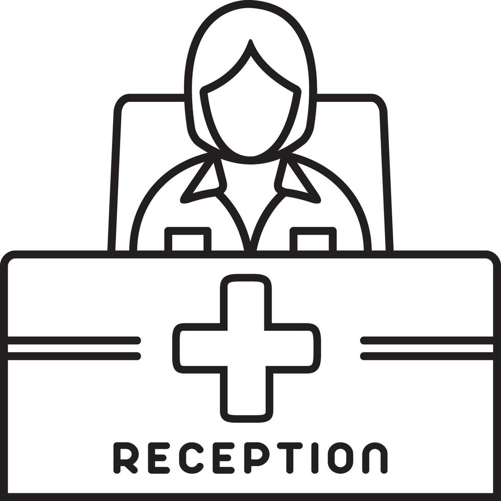 Line icon for receptionist vector