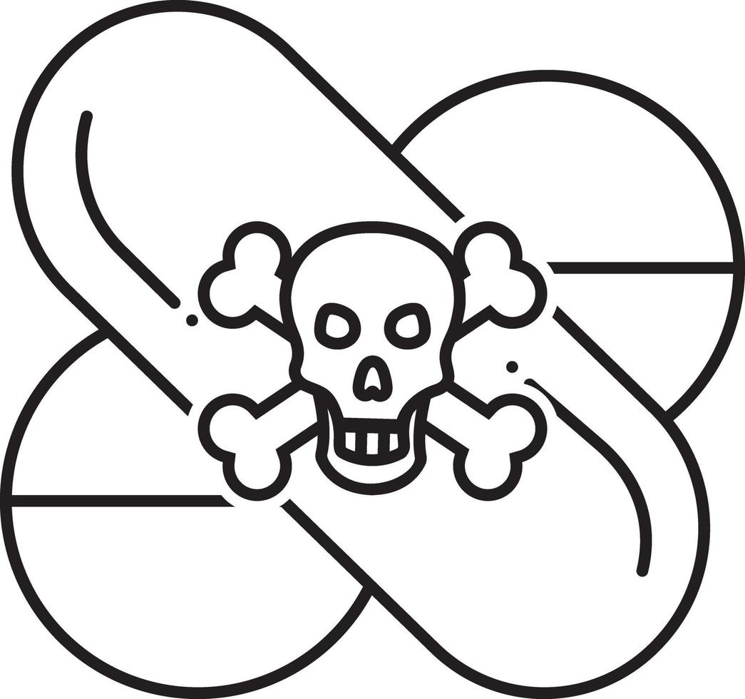 Line icon for dangerous drug vector