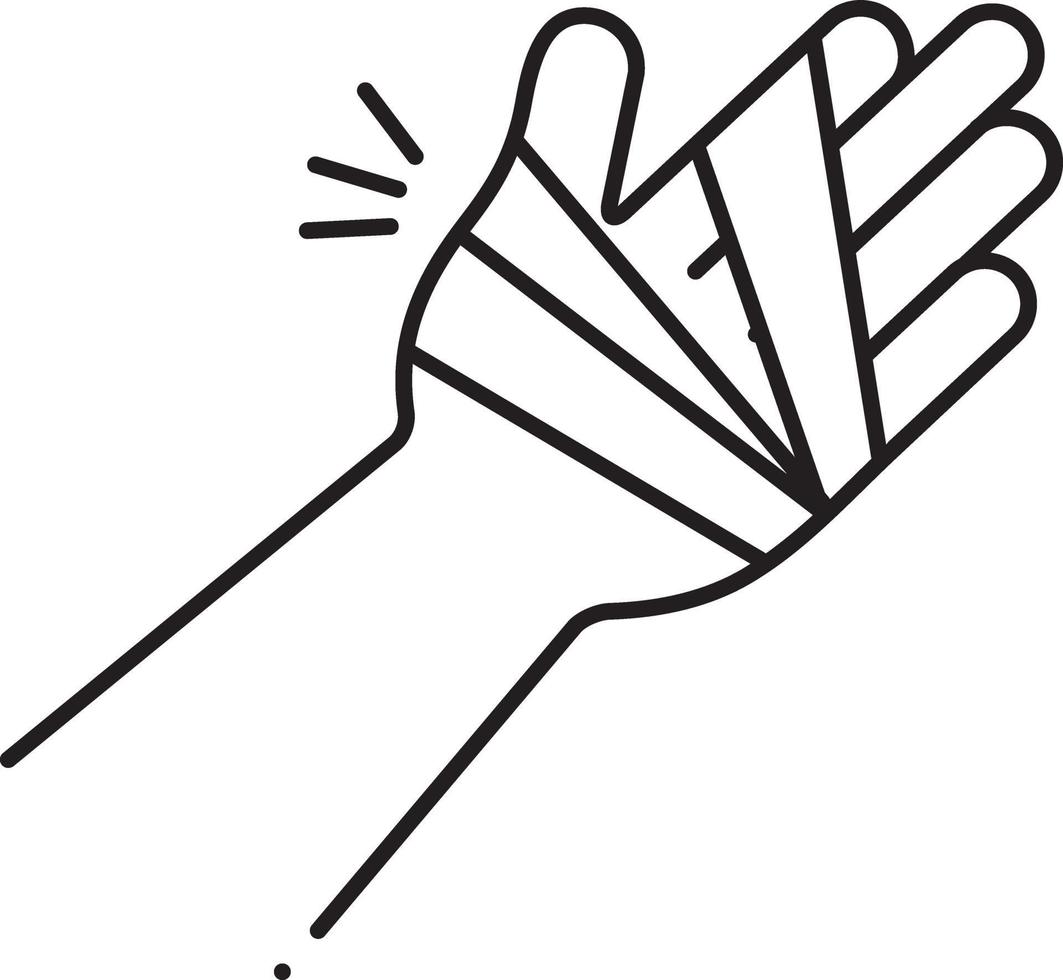 Line icon for hand injury vector