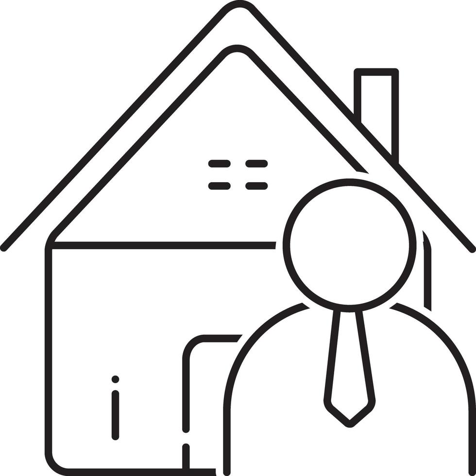 icono de línea para agente inmobiliario vector