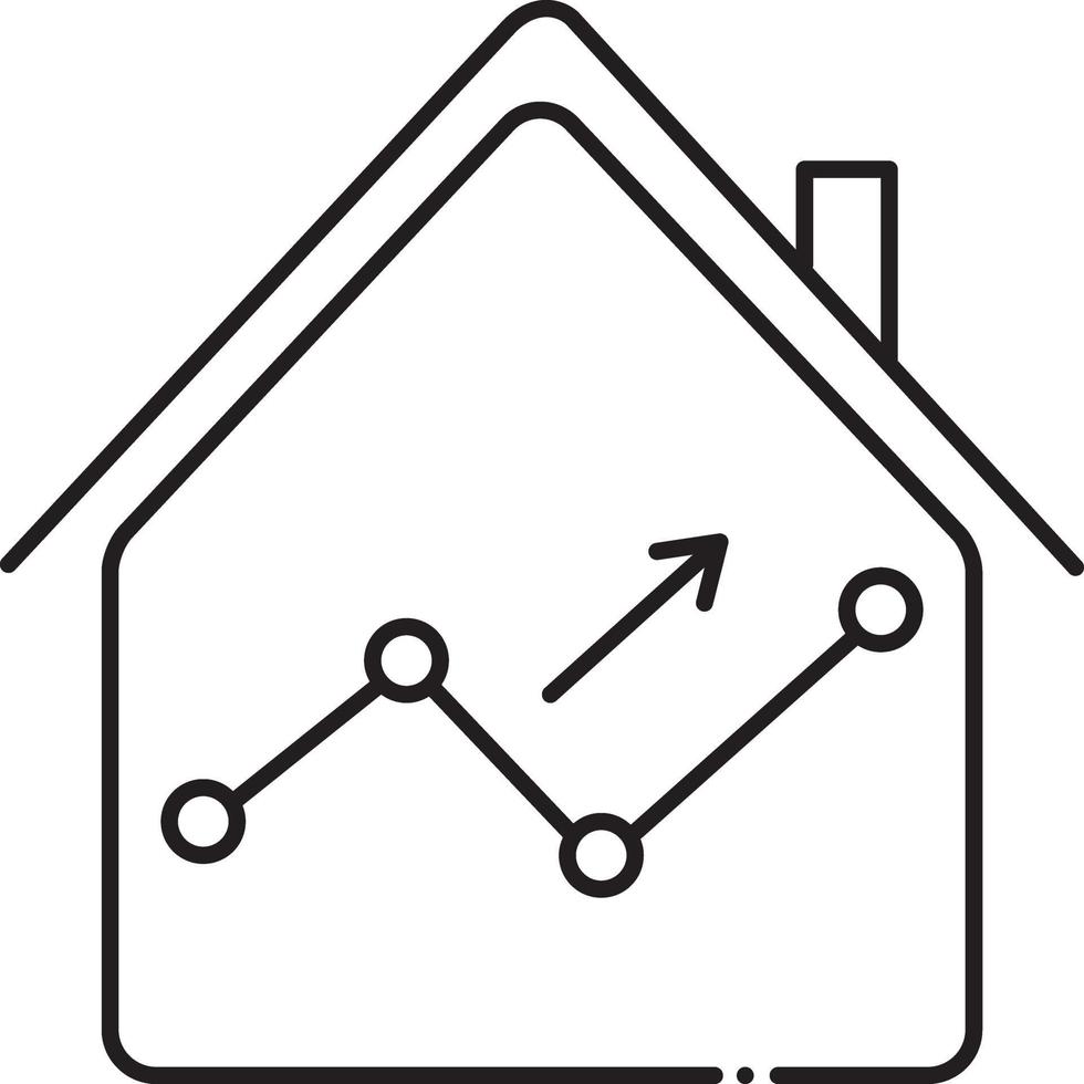 icono de línea para estadísticas inmobiliarias vector