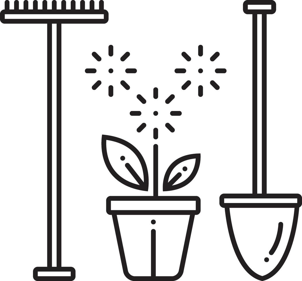 Line icon for garden scapes services vector