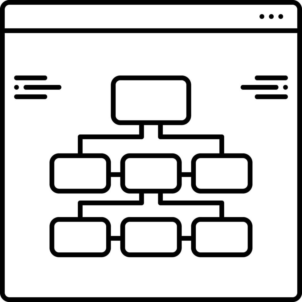 icono de línea para arquitectura de información vector