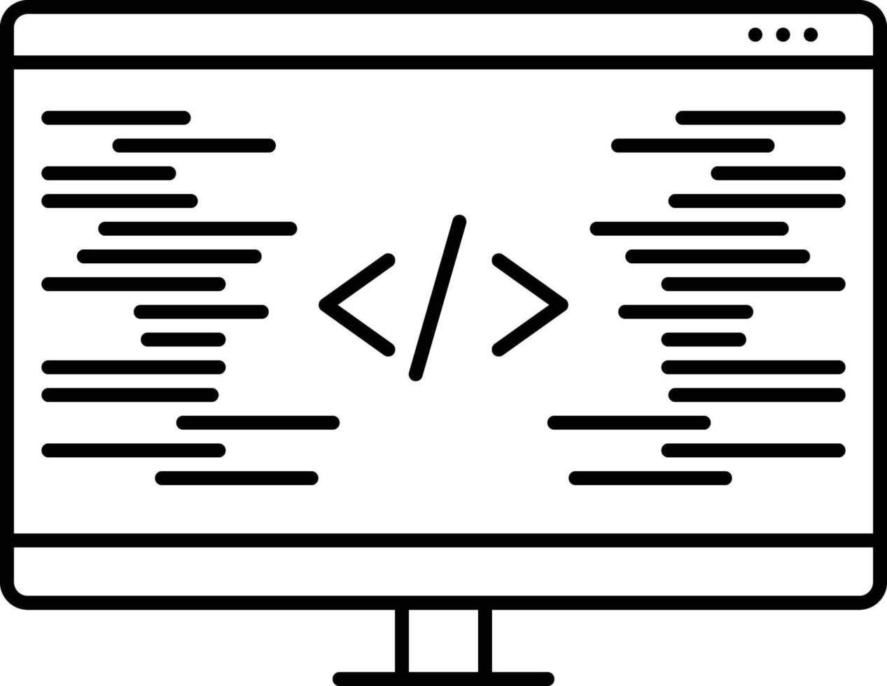 Line icon for coding vector