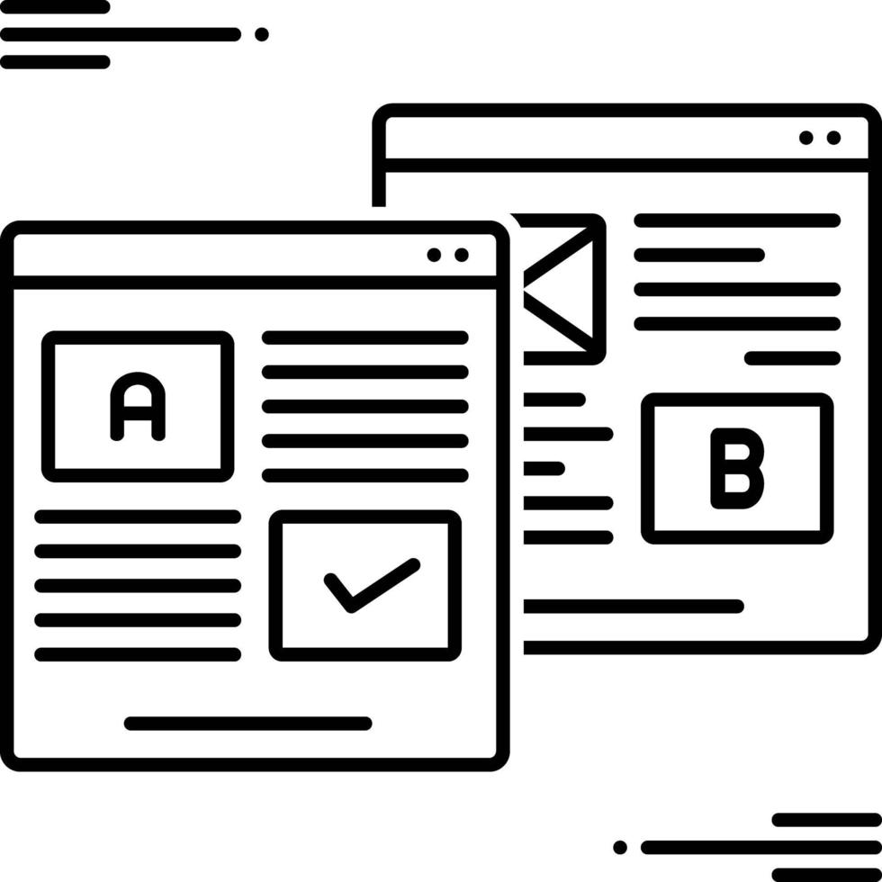 Line icon for ab testing vector