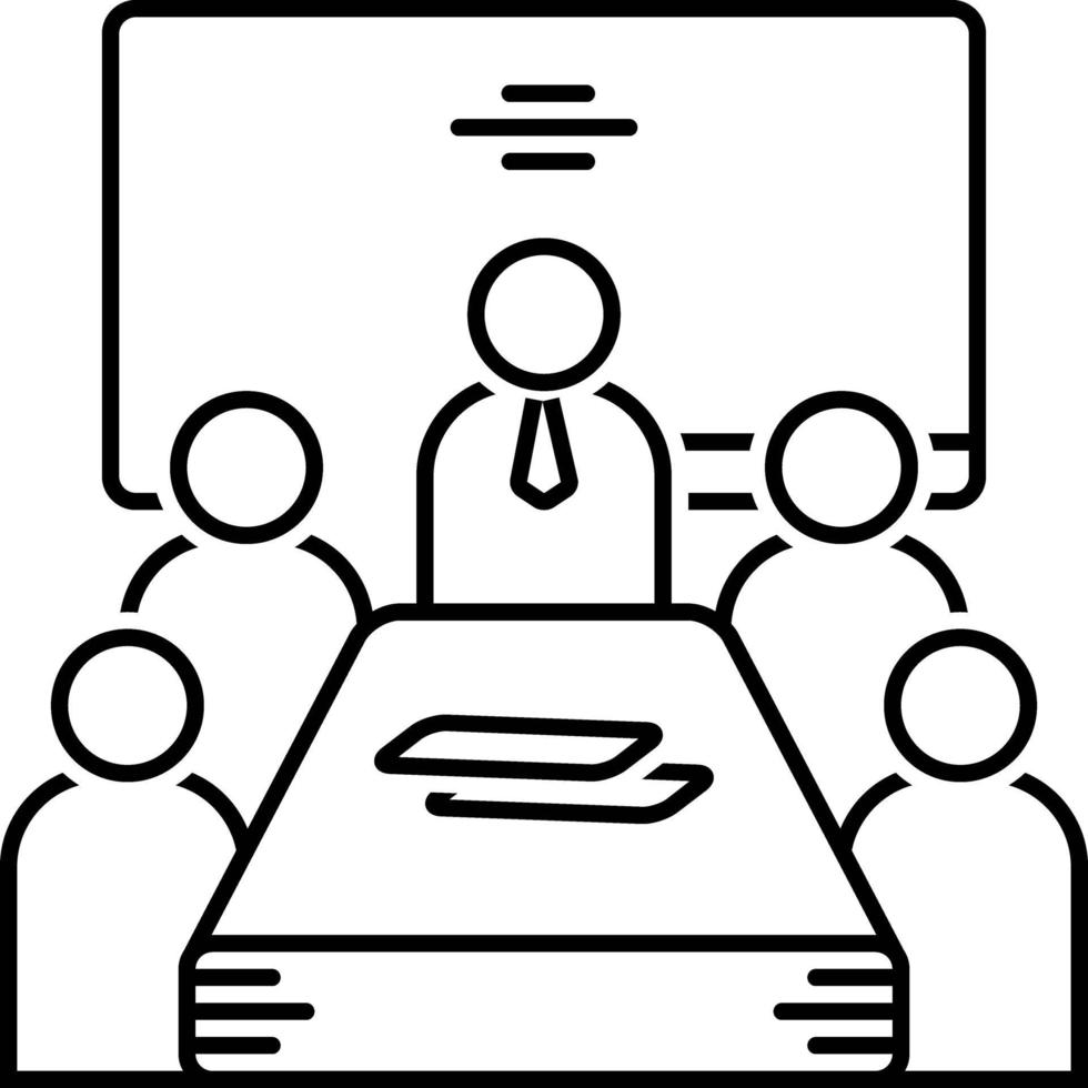 Line icon for meeting vector