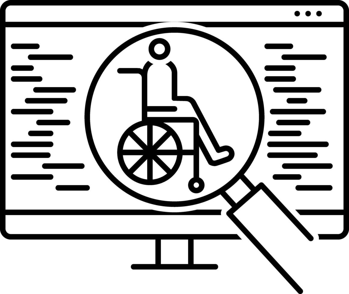 icono de línea de accesibilidad vector