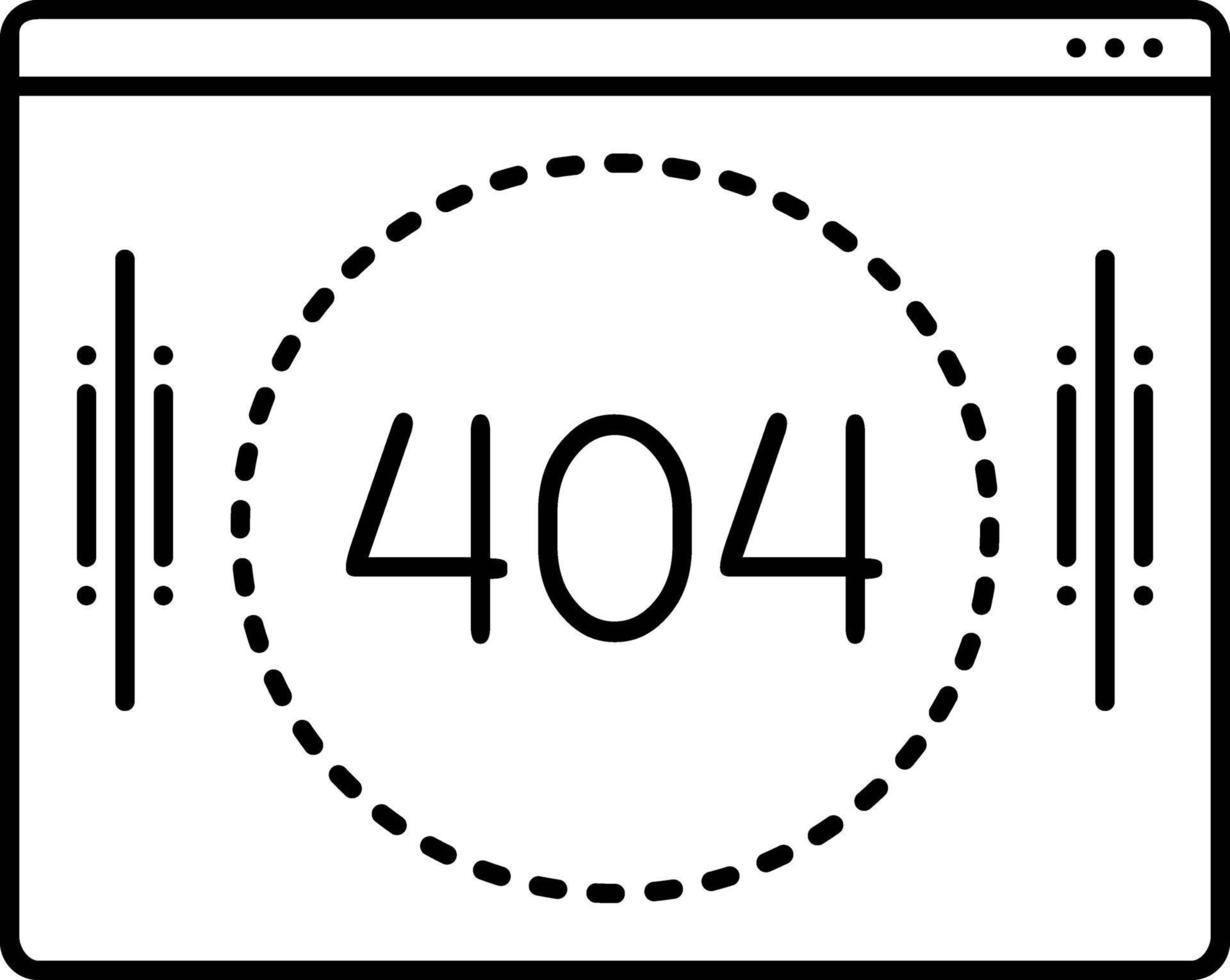 icono de línea para 404 vector