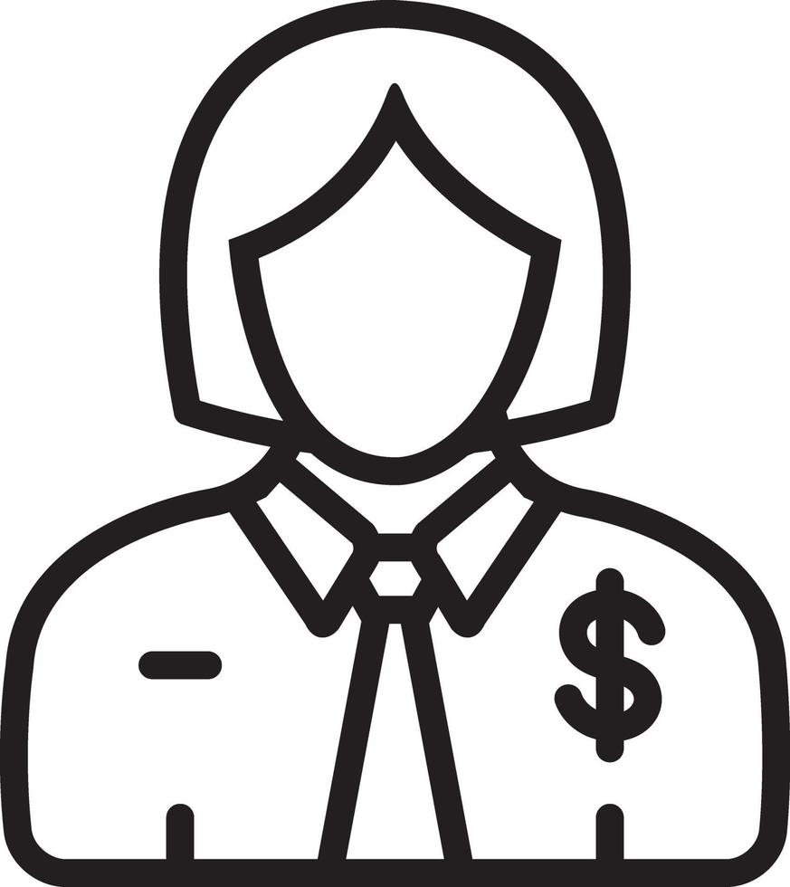 Line icon for business woman vector
