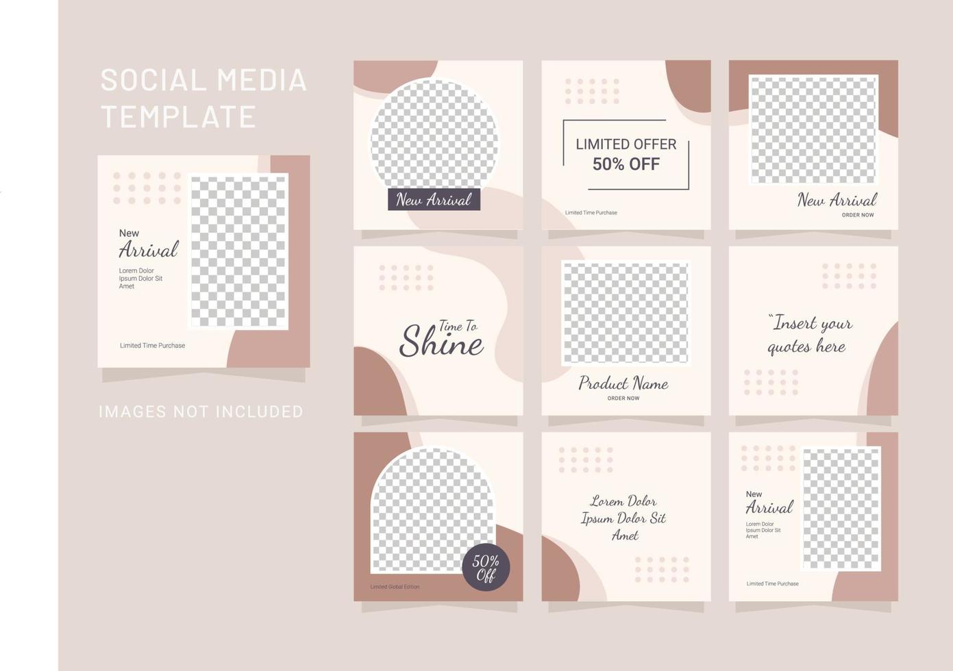 Social Media Fashion Women Puzzle Feed Template vector