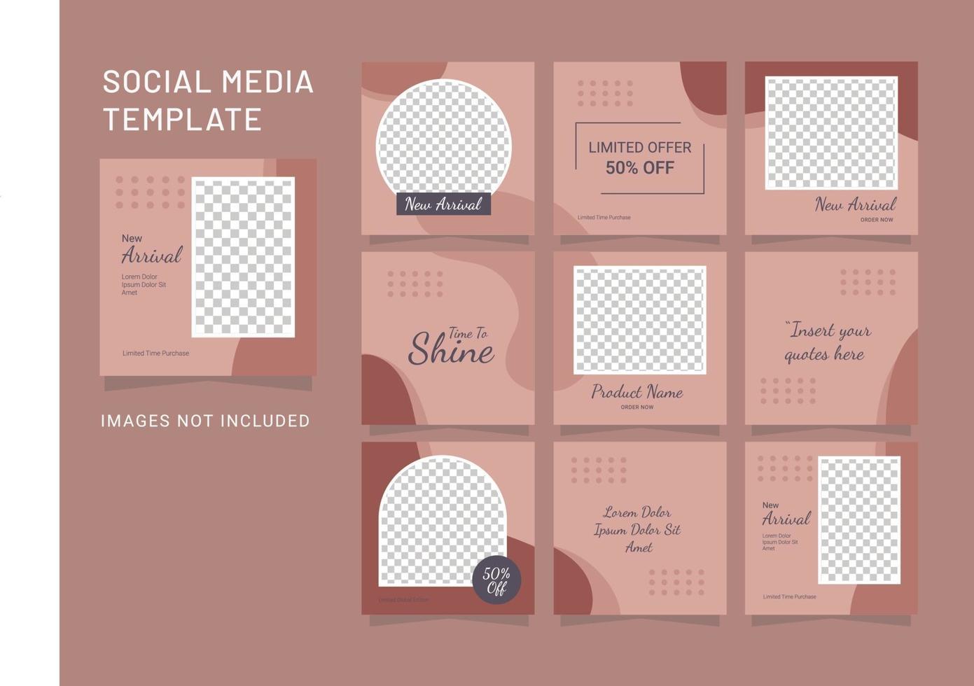 Social Media Template Post Fashion Women Puzzle vector