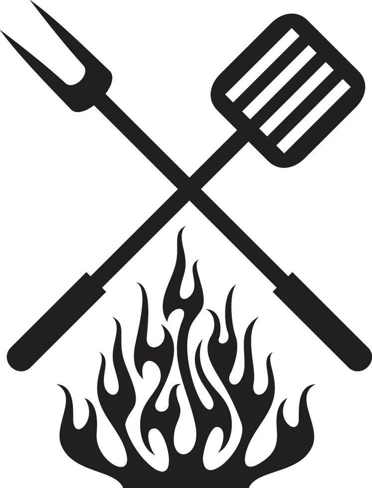 Ilustración de vector de diseño de fuego de parrilla